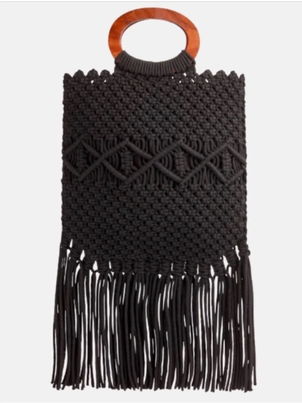 Danielle Nicole Macrame Bag in Black. New! - Picture 1 of 11